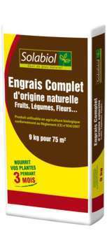 Engrais complet dorigine naturelle Solabio 9 kg S