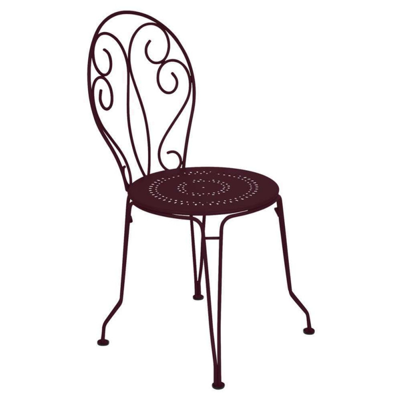 Chaise Montmartre : acier 42,5x44x87cm cerise