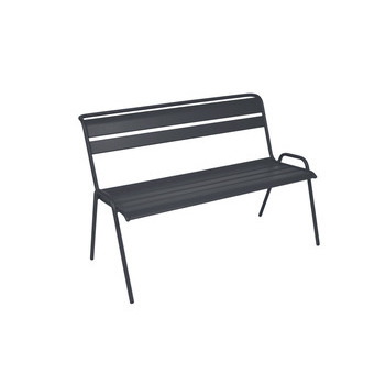 Banc d'extérieur MONCEAU en acier gris - 116x60x85