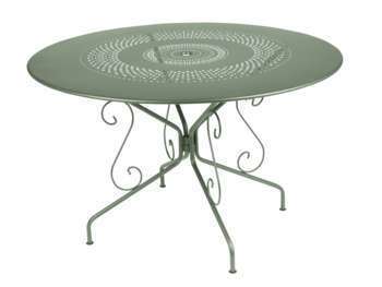 Table extérieure MONTMARTRE verte en acier - H. 74