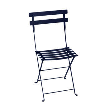 Chaise BISTRO pliante en métal et acier bleu abyss