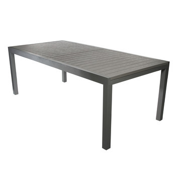 Table de jardin GAIA grise en aluminium - L 206/30