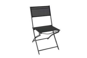 Chaise pliante PORTO en acier et toile anthracite