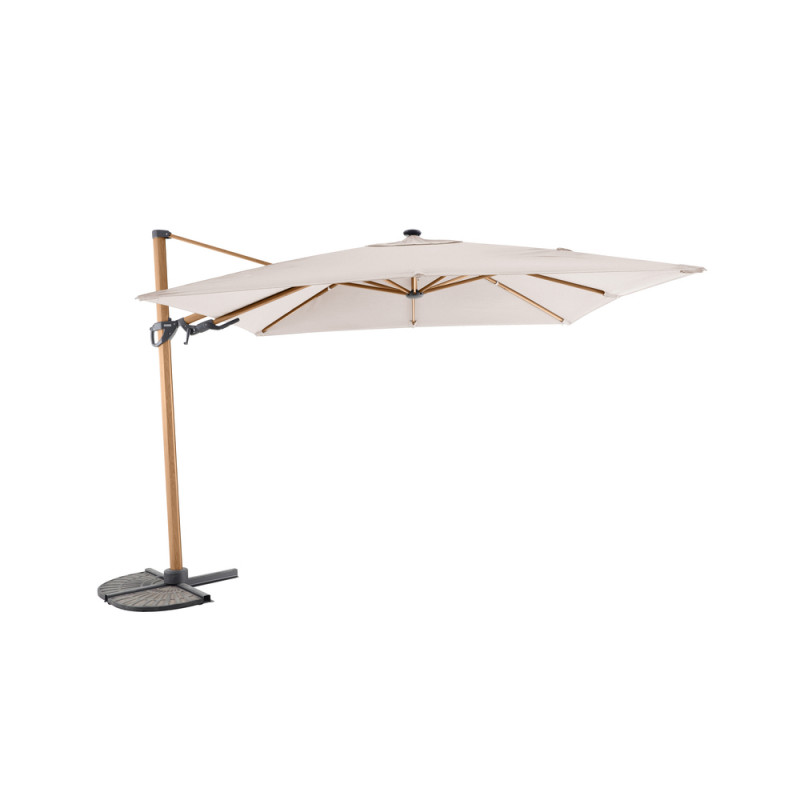 Parasol déporté SOLIS coloris bambou et taupe chin