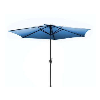 Parasol de jardin 3 m, à manivelle, bleu