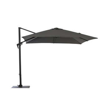 Parasol Roma en toile grise avec manivelle - 300x4