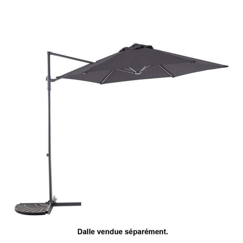 Parasol Push up déporté D270 acier anthracite