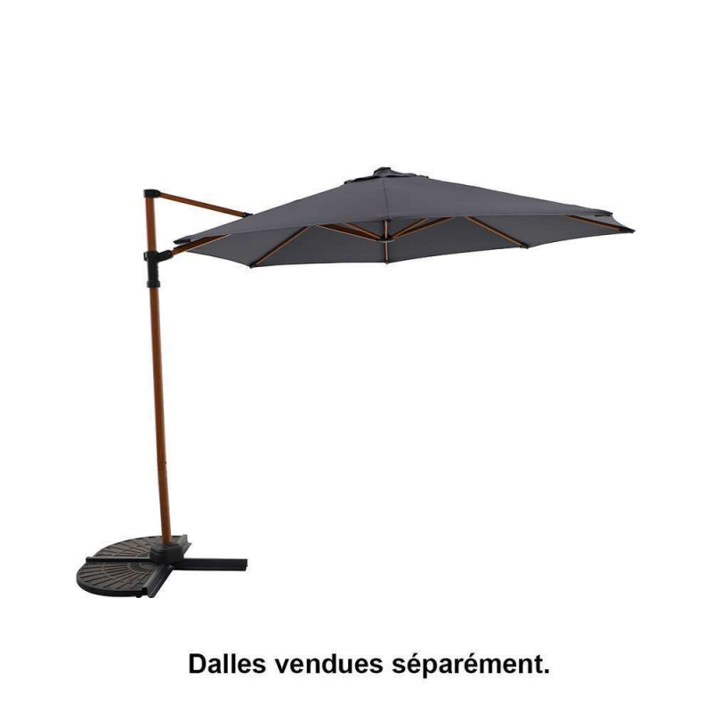 Parasol mât carré D3 m anthracite