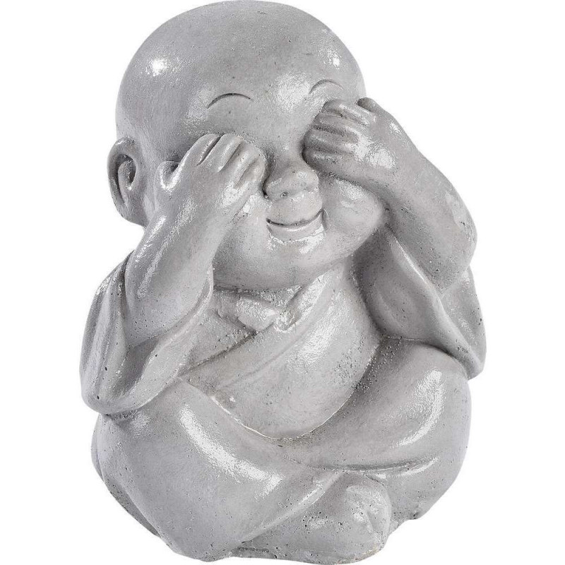 Statue zen moine enfant je n'ai rien vu