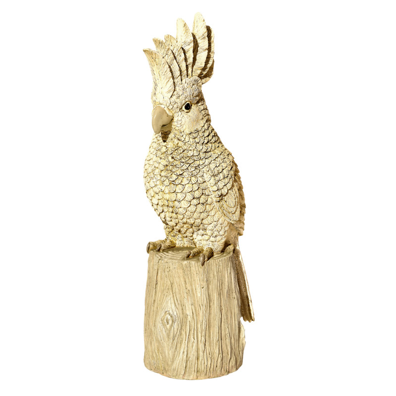 Statue Perroquet cacatoès vieilli H. 51cm