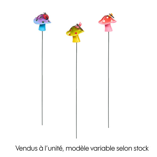 Pique décorative Champignons H. 57cm - Plusieurs c