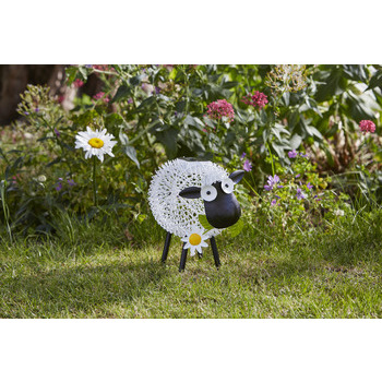 Mouton Dolly éclairage solaire en métal blanc - 26