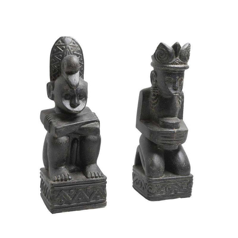 Statue Primitif Timor Set de 2 - H.66cm