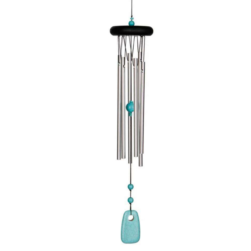 Carillon Chakras Corail en aluminium bleu turquois