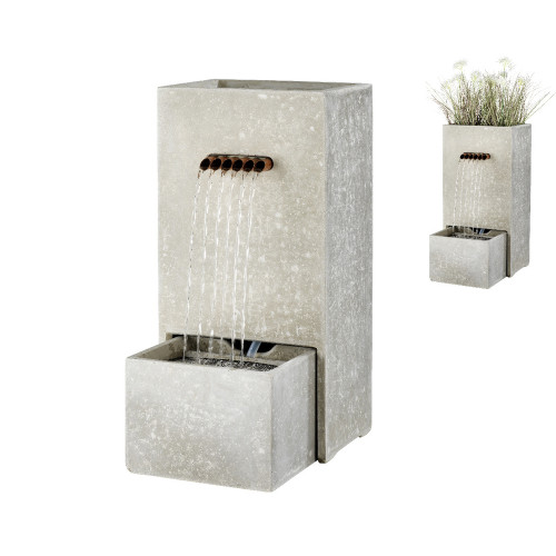 Fontaine rectangulaire en CCV, coloris gris - L. 2