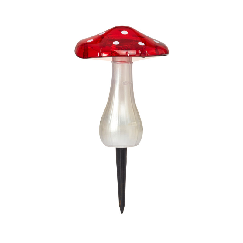 Balise solaire champignon, LED blanc froid - H. 18