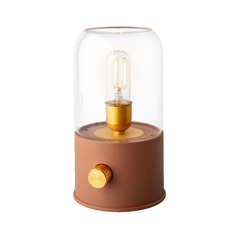 Lampe tempete rechargeable coloris terra