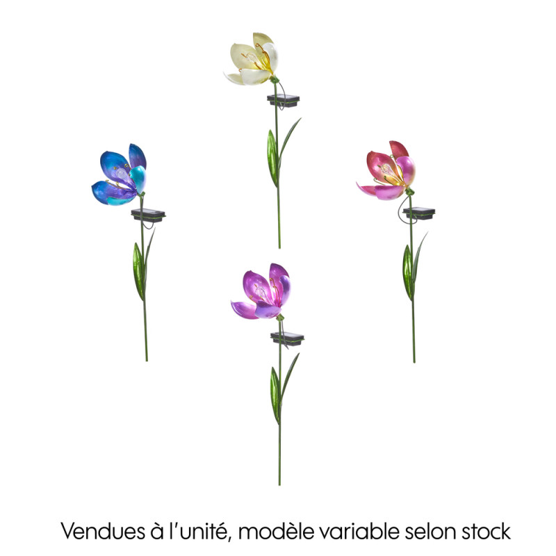 Balise solaire florale 'Bloom', LED blanc chaud -