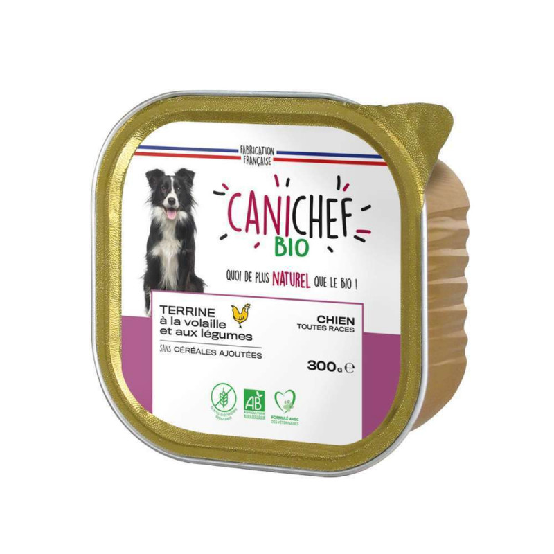 Terrine Volaille bio Chien - Boîte 300g