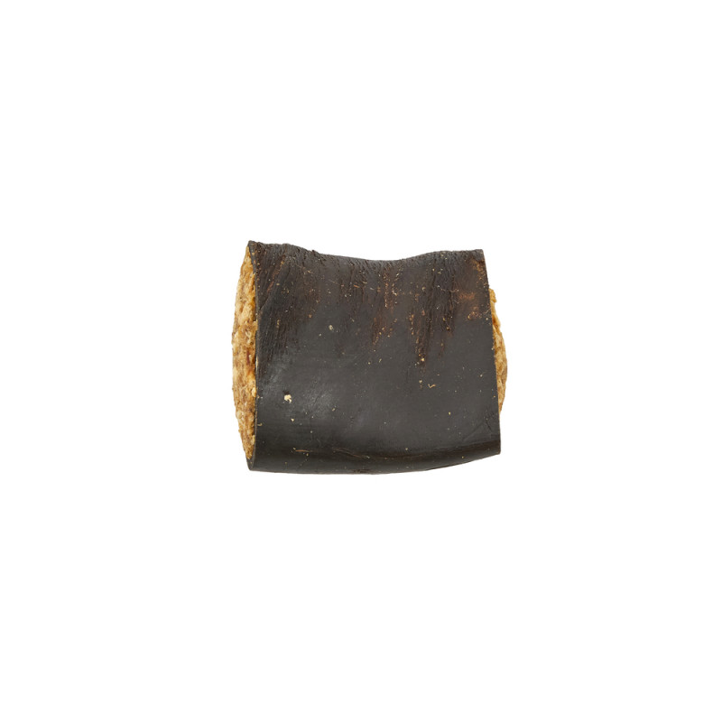 Friandise pour chien, corne de buffle fourrée, 8cm
