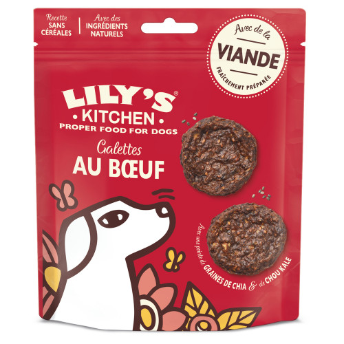 Friandises pour chien adulte : galettes au buf -