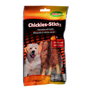 Friandise chien chickies Sticks : poulet 100g