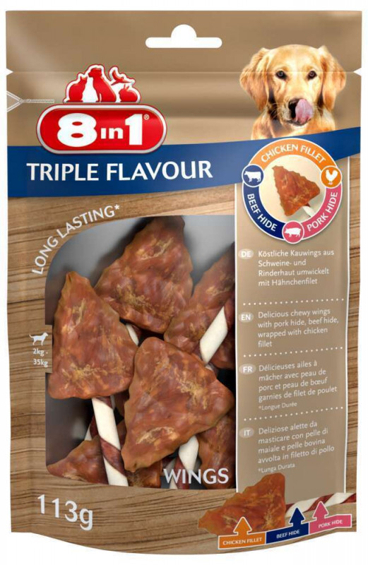 Wings Triple Flavour pour chien - 6 pièces