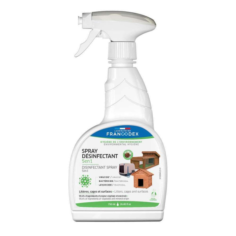 Spray Désinfectant 5 en 1 habitat animaux