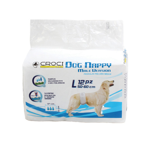 Couche ''Bande'' pour chien mâle L 50/60cm - x12