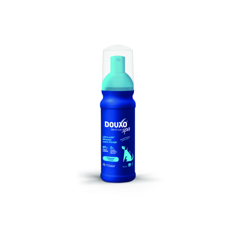 Mousse sans rinçage pour chien, nettoyage minute -