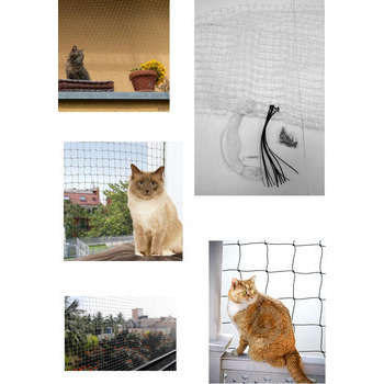 Filet de balcon anti morsures pour chat : grand mo