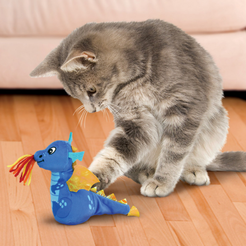 Jouet pour chien, dragon enchanté bleu