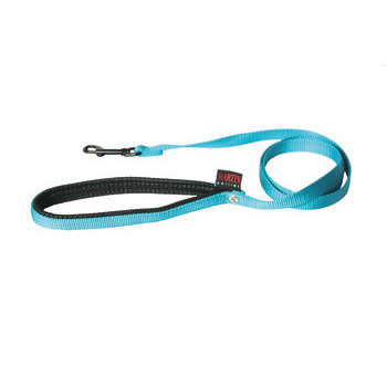 Laisse chien : nylon, turquoise, 1,6x120cm