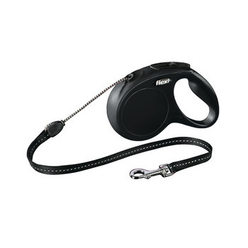 Laisse Flexi M pour chien, noir - Cordon 5m