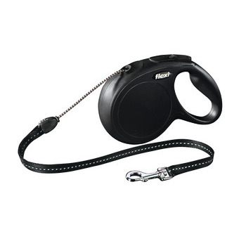 Laisse Flexi M : Cordon longueur 8m Noir