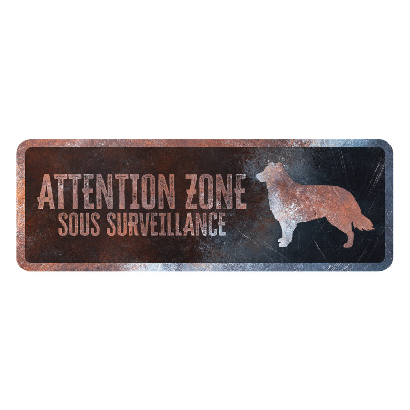 Panneau d'avertissement collie Français fr. 40x13x