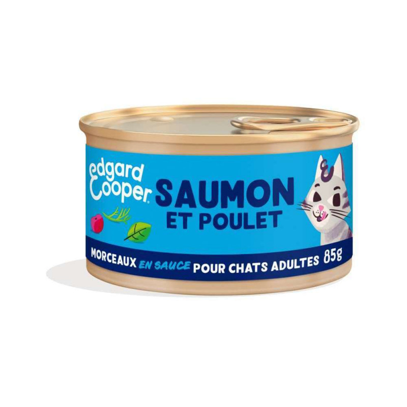 Morceaux en sauce au saumon et poulet pour chats a