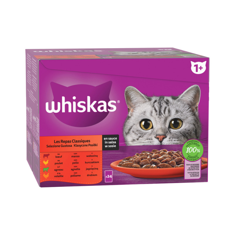 Les repas classiques en sauce pour chat 24x85g