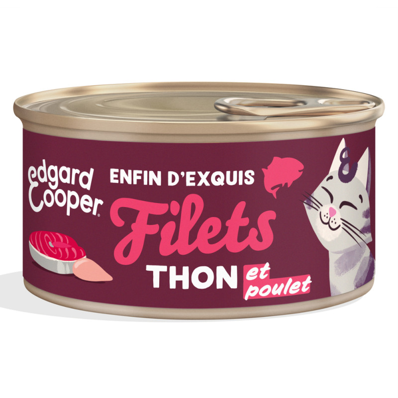 Filets thon et poulet pour chat adulte 70g