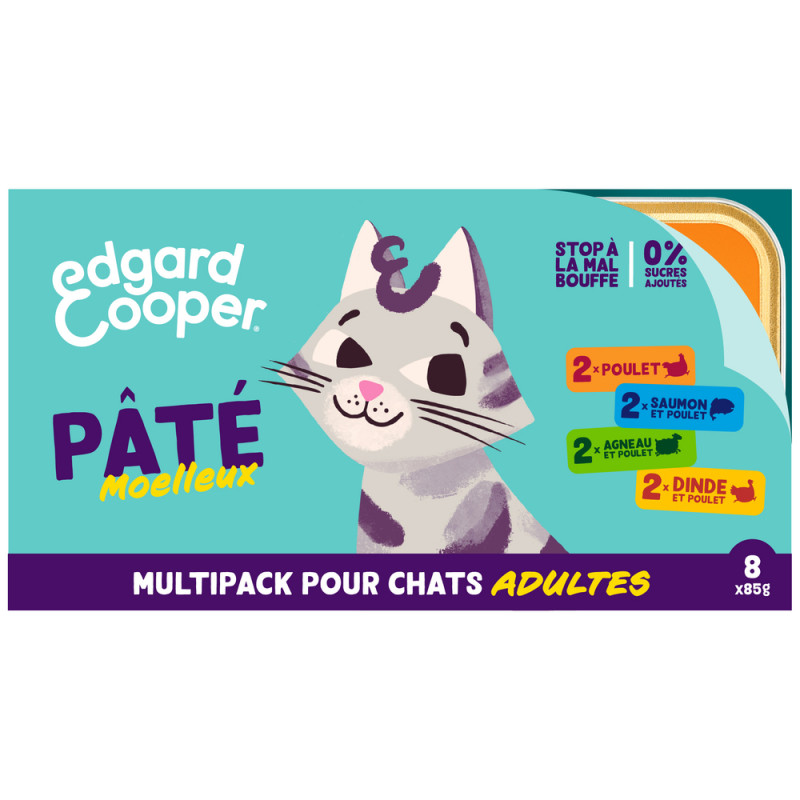 Multipack pâtée poulet saumon dinde et agneau pour