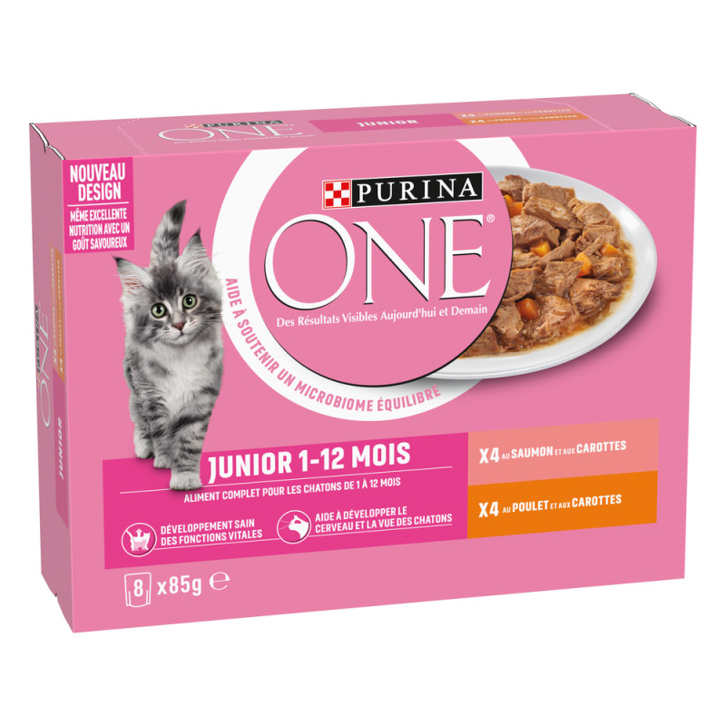 Effilés sauce saumon poulet - chat junior 1-12 moi