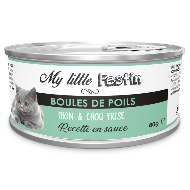 Pâtée ''Boules de poils'' - thon et chou frisé en