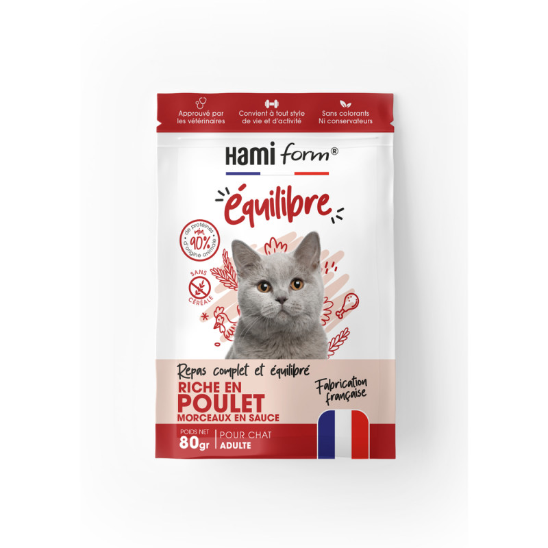 Repas complet Équilibre au poulet, pour chat adult