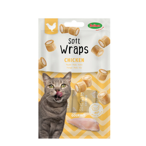 Friandises pour chat, soft wraps au poulet x3