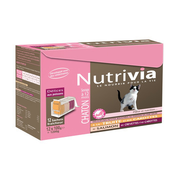 Nutrivia chaton : poissons 12 x 100g