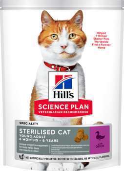 Croquettes chat adulte stérilisé au canard - 1,5 k