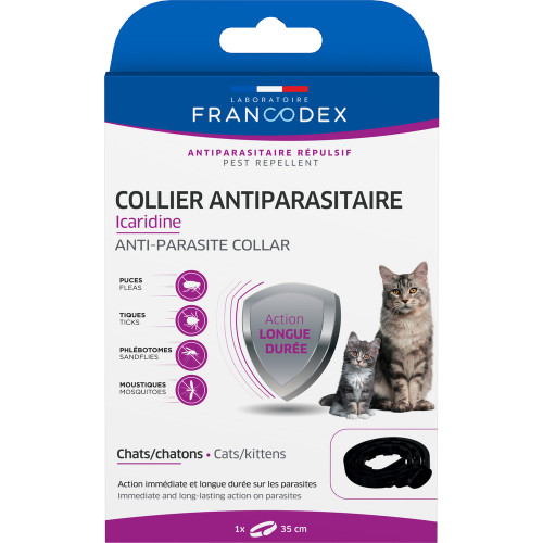 Collier antiparasitaire Icaridine pour chat et cha