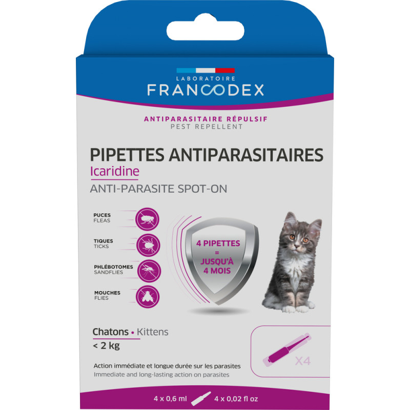 Pipettes Antiparasitaires pour chaton de moins de