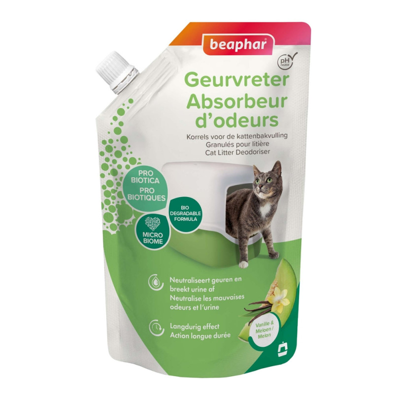 Absorbeur d'odeurs, granulés pour litière, vanille