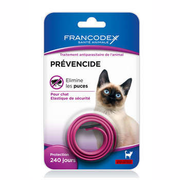 Collier chat Prevencide 240j : rose